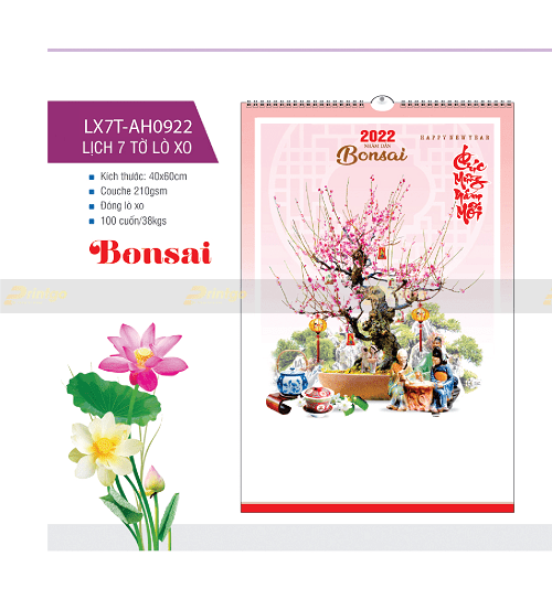 Mẫu bìa lịch Tết chủ đề hoa cỏ mùa xuân